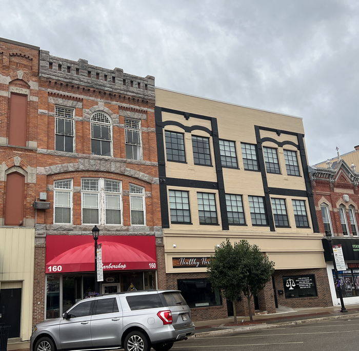 Ideal Theatre - Tan Building On Right Is Old Theater Building
